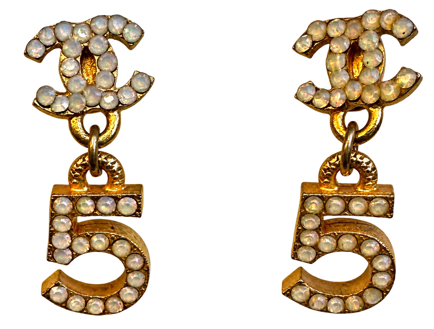 Vintage City of Lights No. 5 Chanel Crystal Dangle Earrings