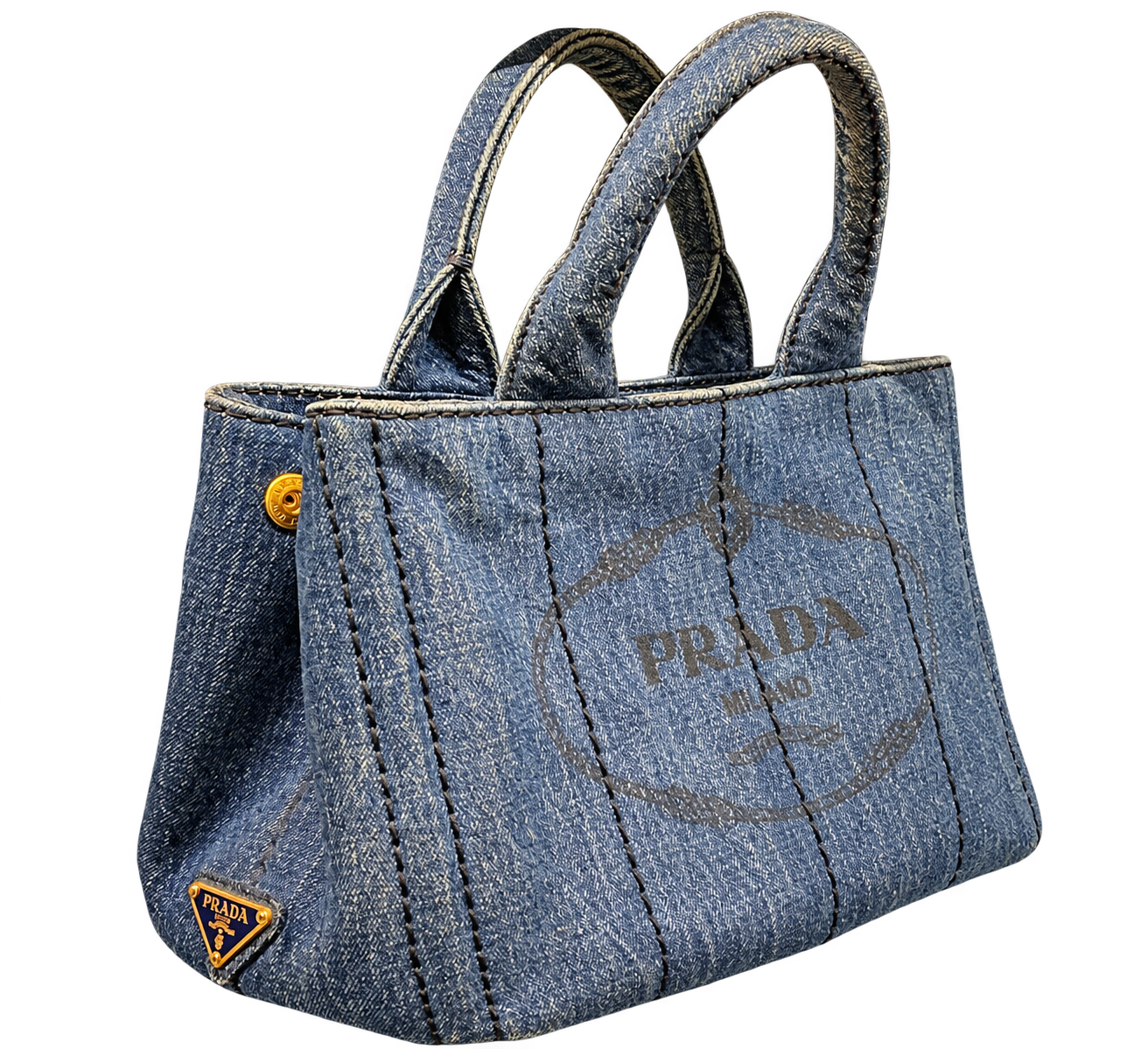 Vintage PRADA Canapa Denim Tote Bag